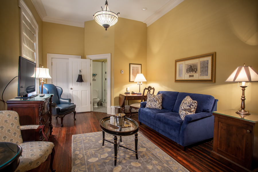 Inside our Luxury King Suite in Savannah
