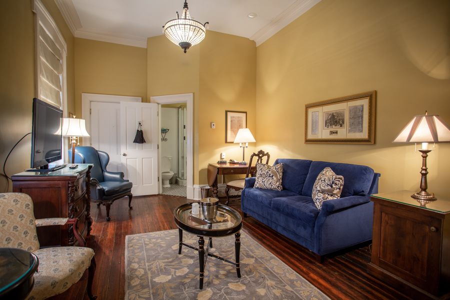 Inside our Luxury King Suite in Savannah
